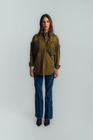 Loreto Green Suede Camisole