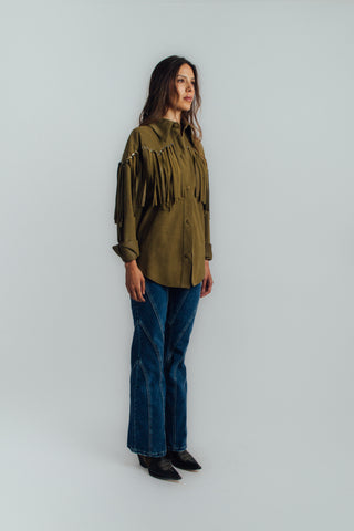 Loreto Green Suede Camisole