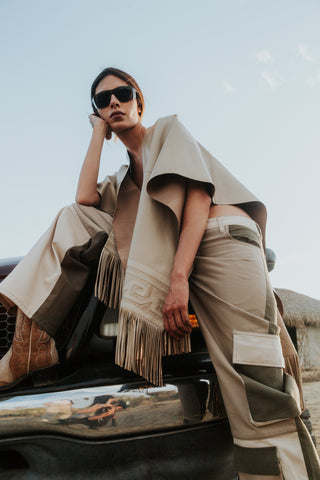 Bone Leather Poncho