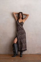 Slip dress largo cheetah