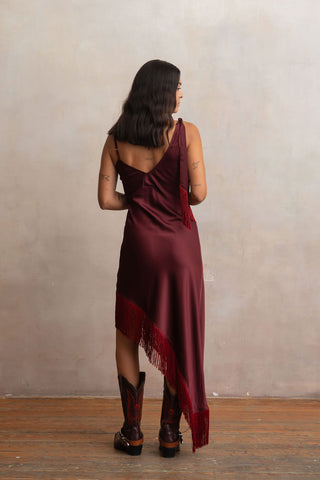 Slip Dress Flecos Vino