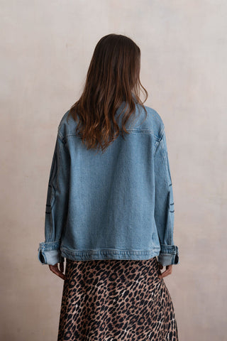 Chamarra Grecas Light Denim