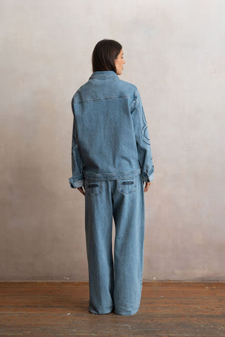 Chamarra Grecas Light Denim