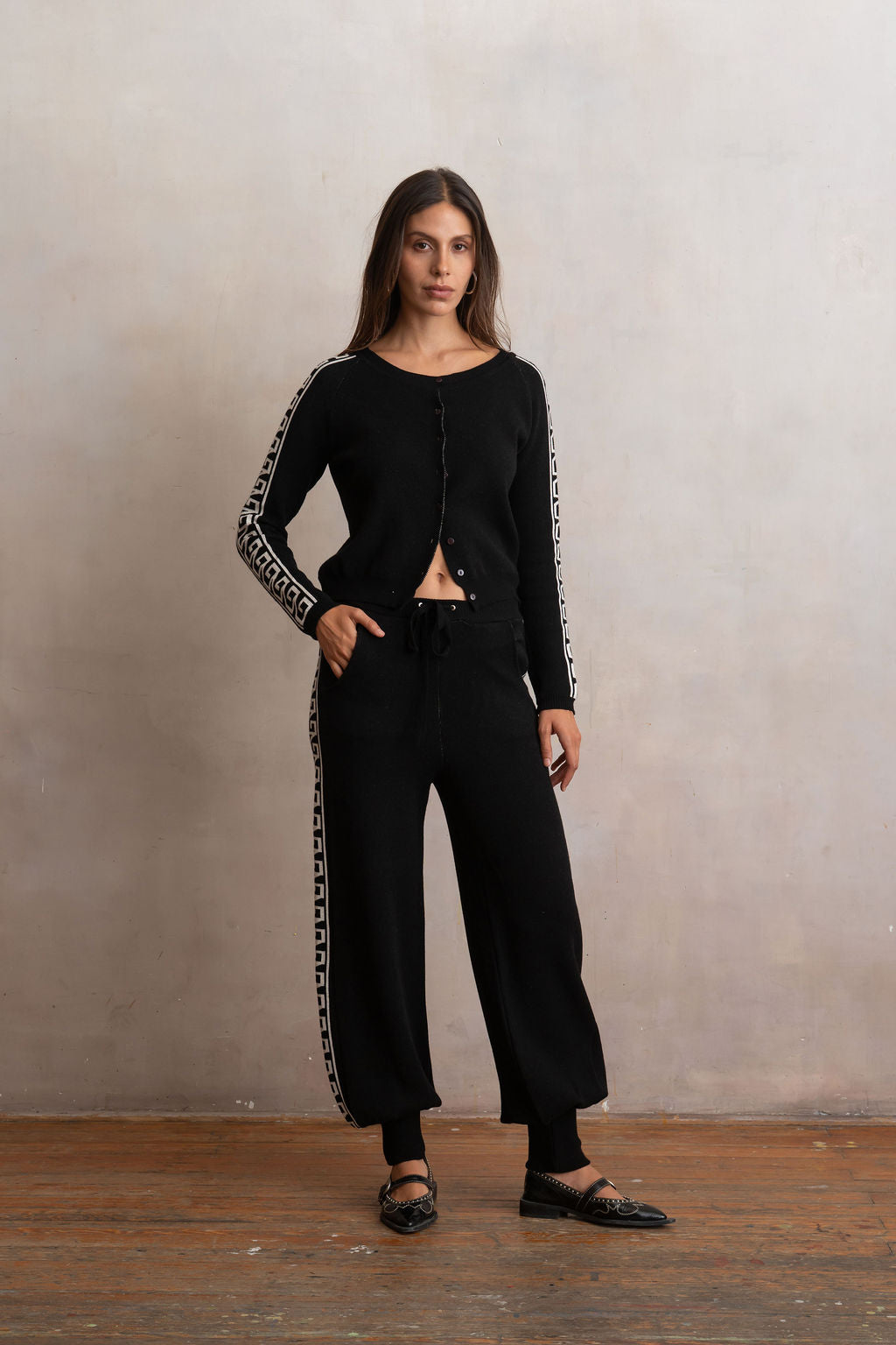 Pants Harem Hueso y Negro
