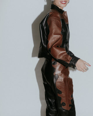 Chaqueta Forastera cocodrilo café