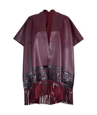 Wine Leather Poncho