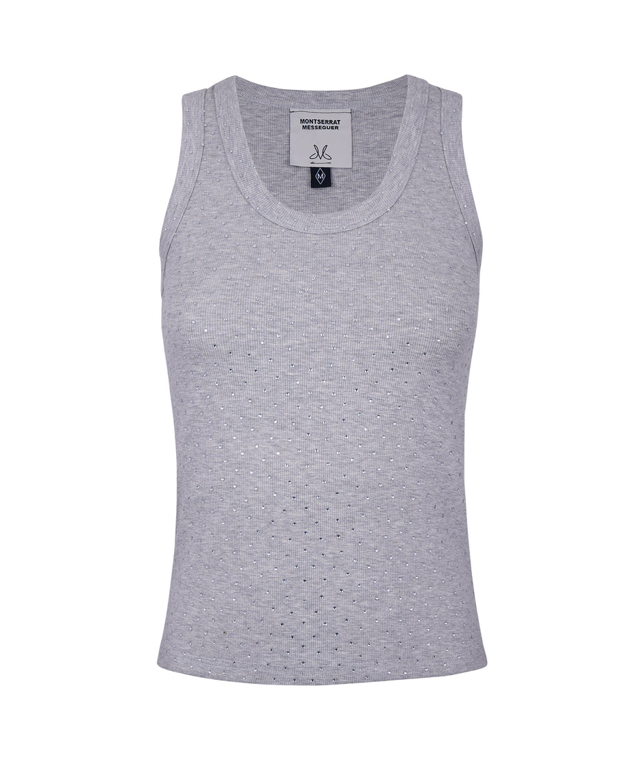 Sparkly tank gris