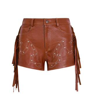 Short Caravana Camel con Flecos