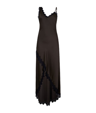 Slip Dress Asimétrico Chocolate