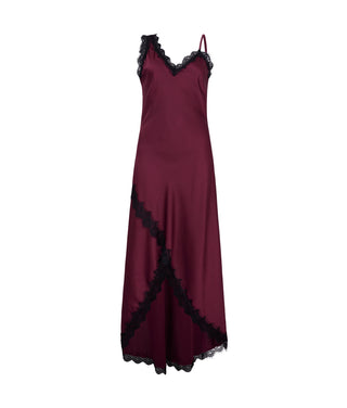 Slip Dress Asimétrico Tinto