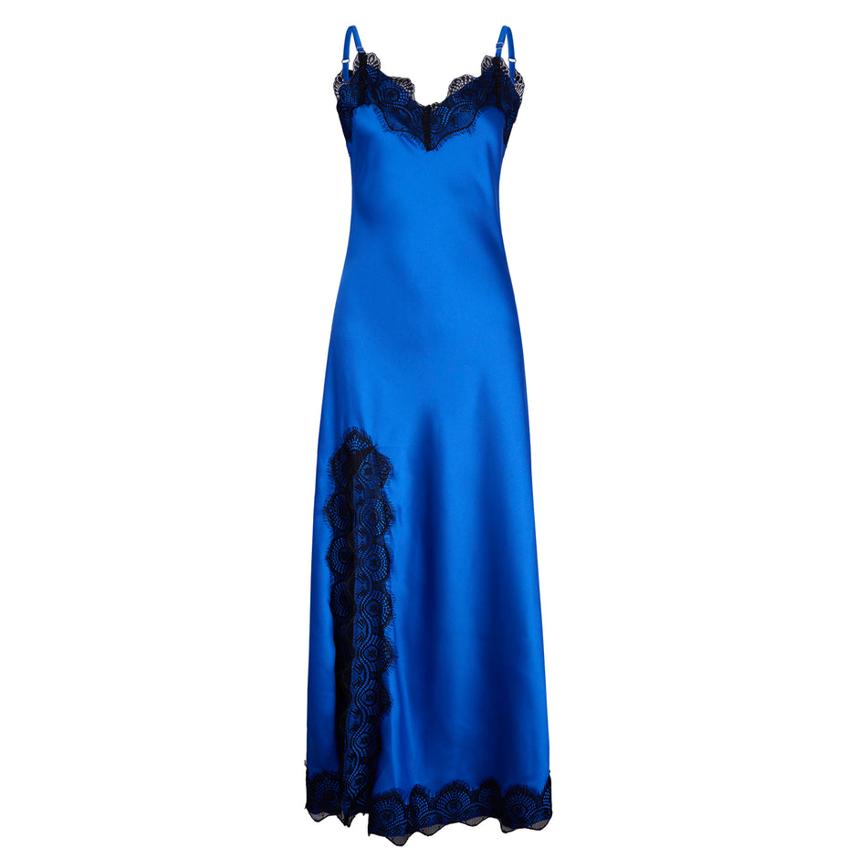 Slip dress largo royal blue