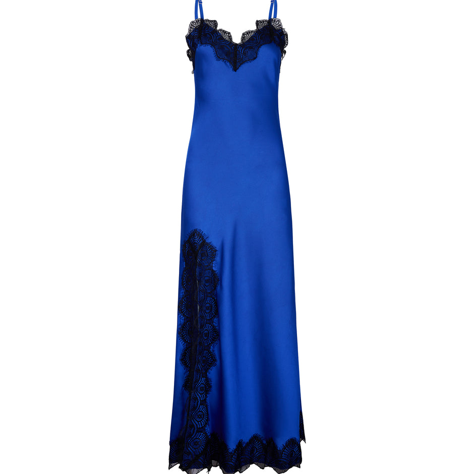 Slip dress largo royal blue