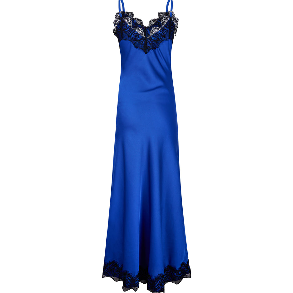 Slip dress largo royal blue