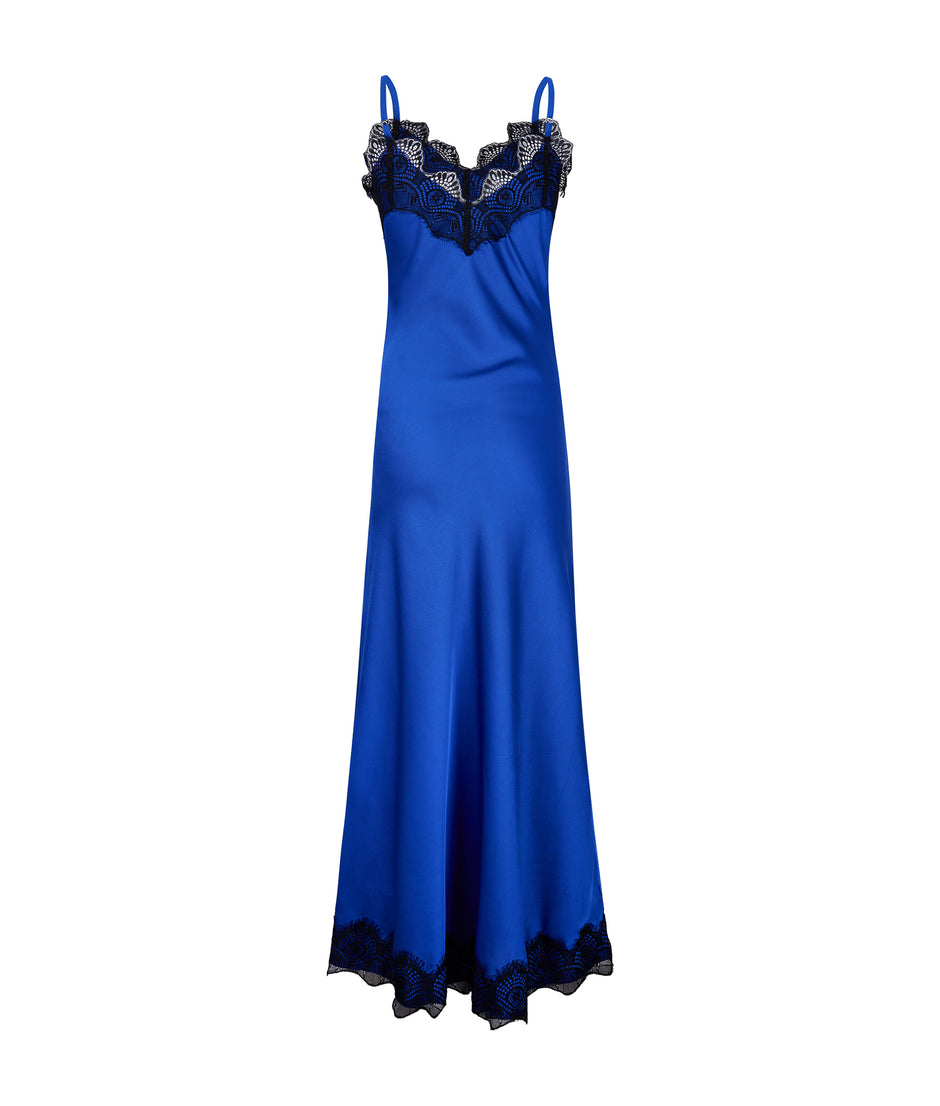 Slip dress largo royal blue