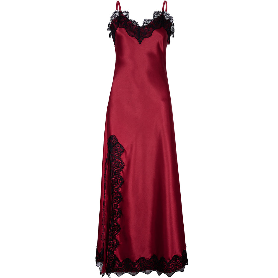 Slip dress largo tinto