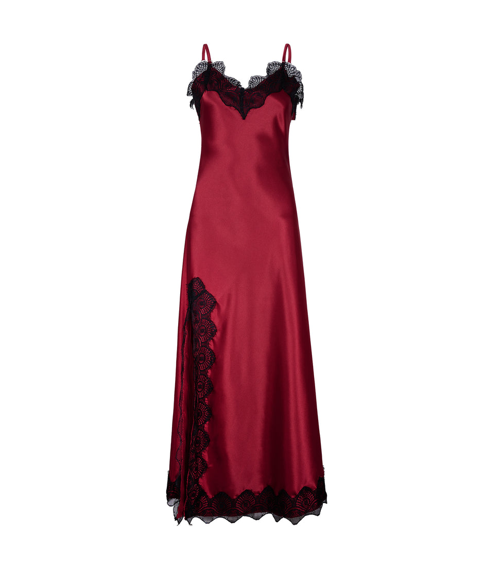 Slip dress largo tinto