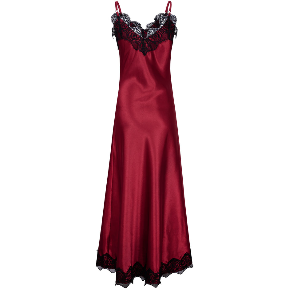 Slip dress largo tinto