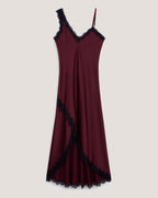 Slip Dress Asimétrico Tinto