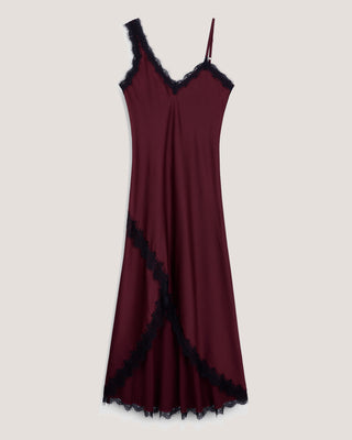 Slip Dress Asimétrico Tinto