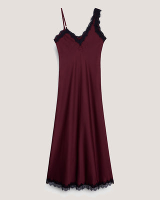 Slip Dress Asimétrico Tinto