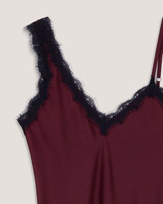 Slip Dress Asimétrico Tinto