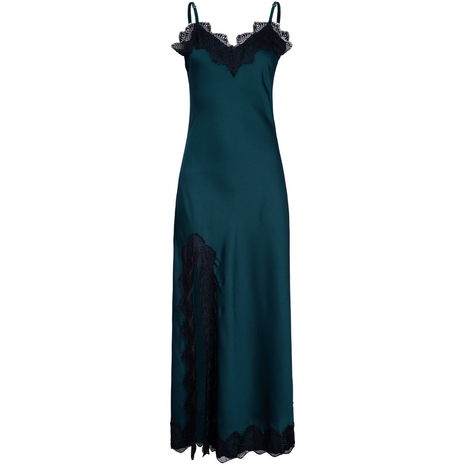 Slip dress largo verde