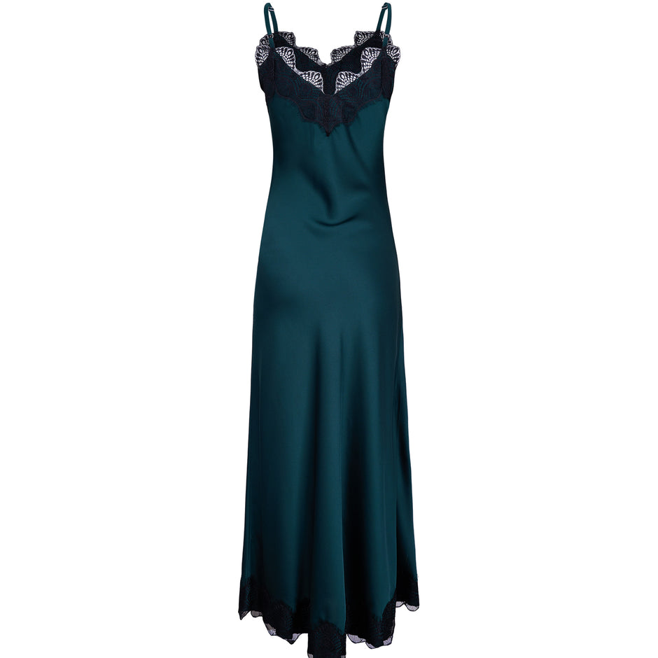 Slip dress largo verde