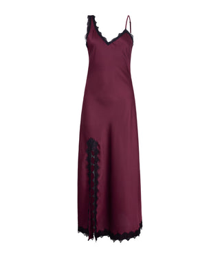 Slip Dress Asimétrico Tinto
