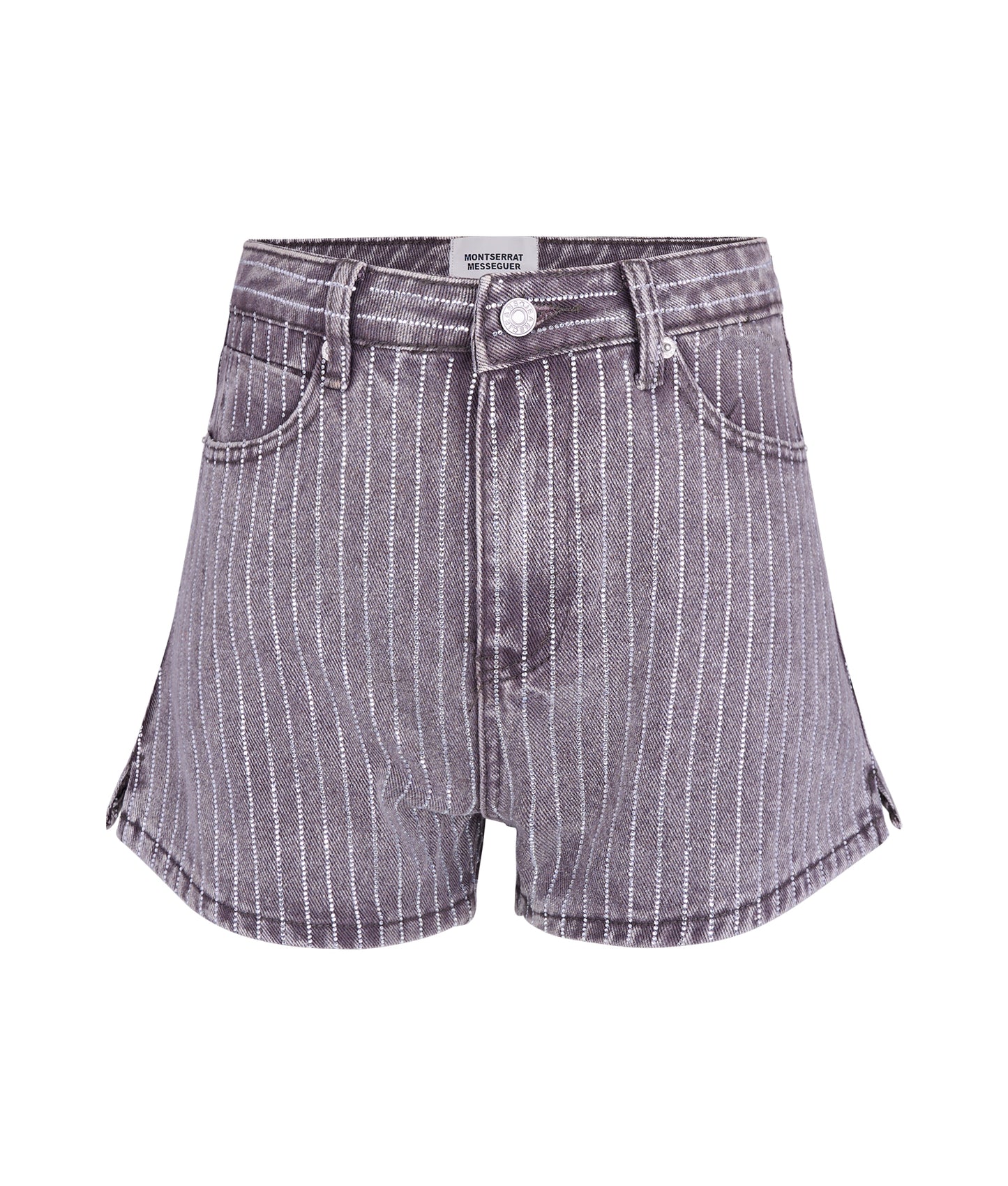 Pinstriped denim set gris