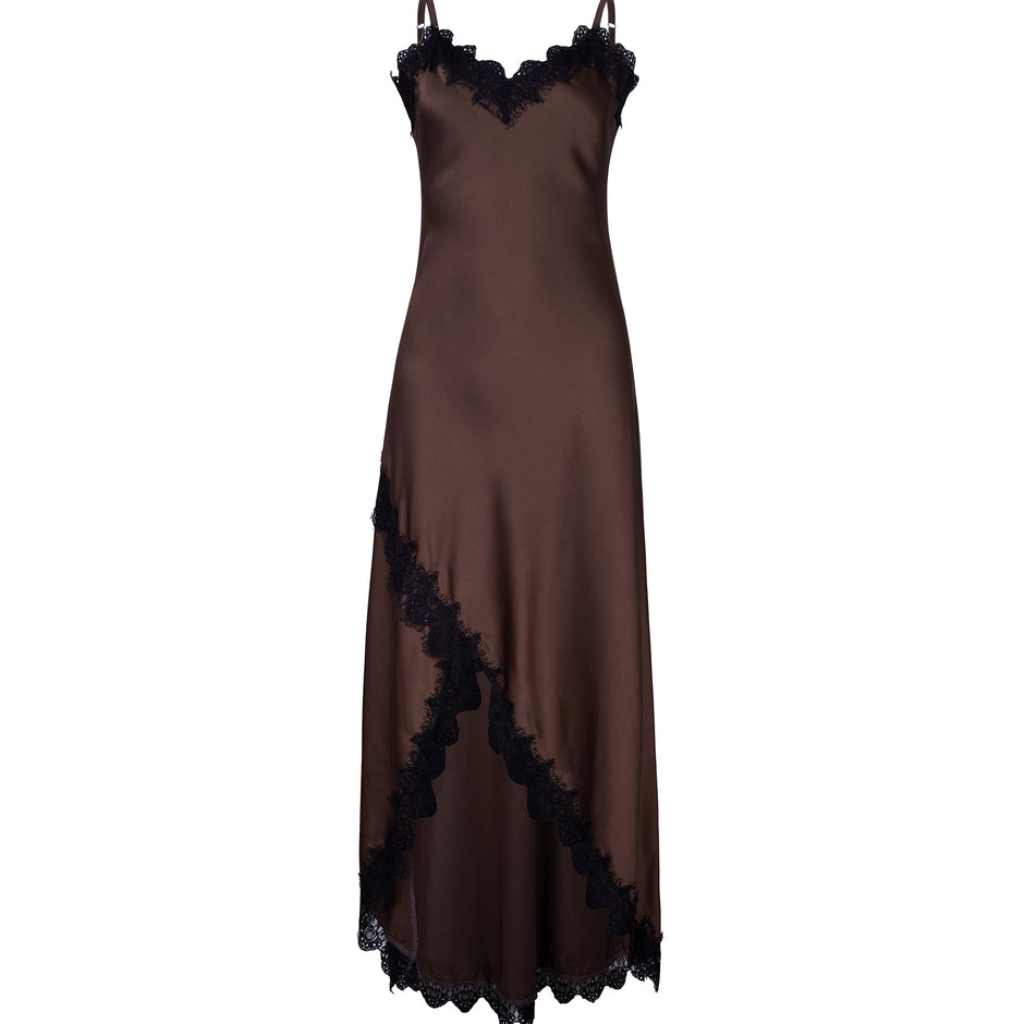 Slip dress largo chocolate