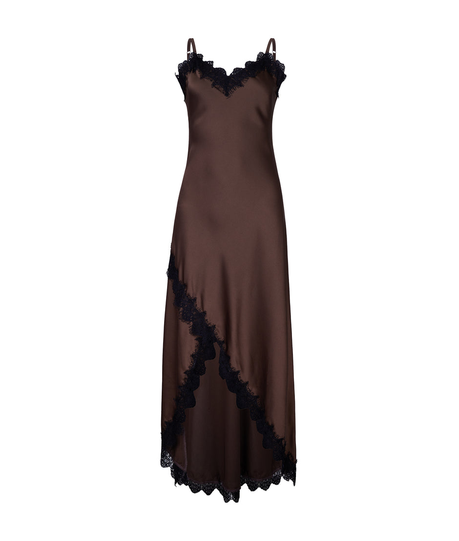 Slip dress largo chocolate