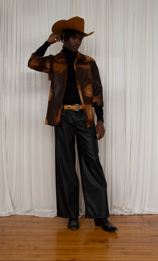 Mottled fur coat