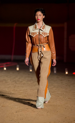 Honey leather pocket jacket