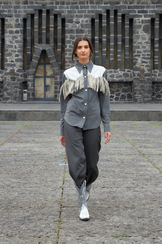 Camisa Clásica Flecos Duo Gris