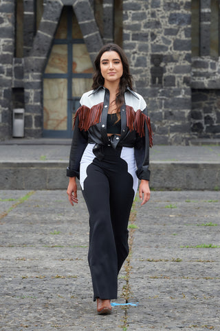 Camisa Clásica Flecos Duo Negra