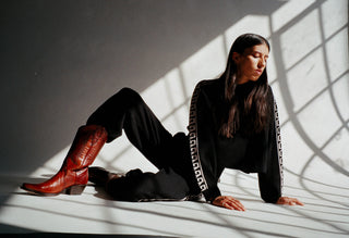 Black and bone charro pants